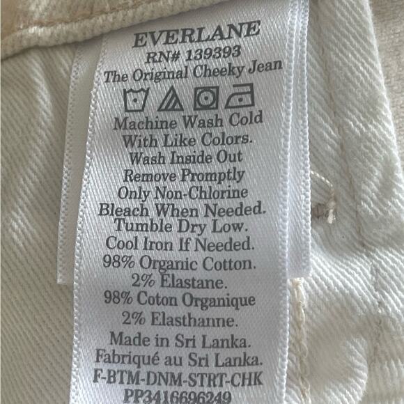 Everlane The Original Cheeky Jean, Cream, Organic Cotton, Casual, Plus, 34 - Picture 8 of 10